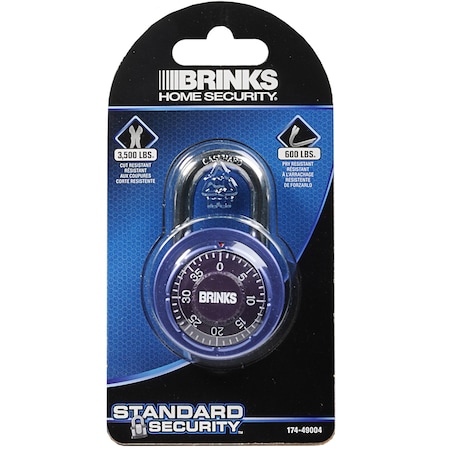 Brinks Combination Padlock, Steel, 48mm 174-49004